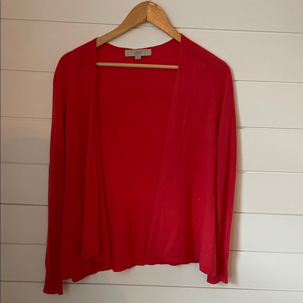 LOFT Women's Vibrant Red Cardigan